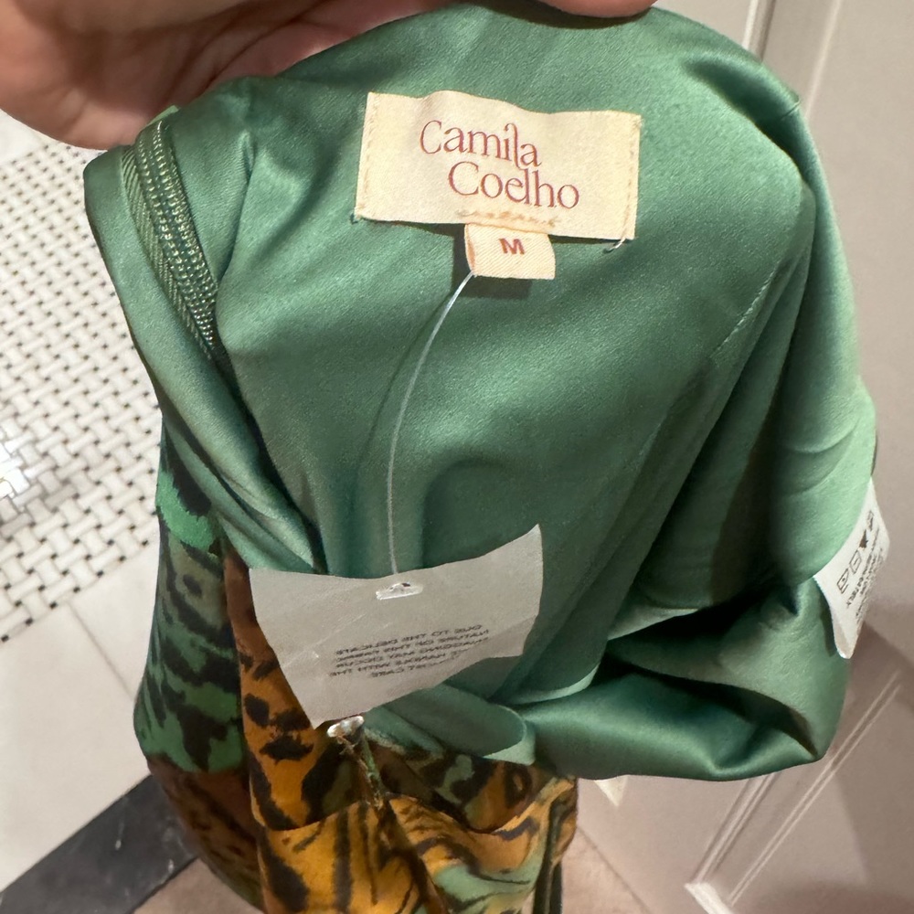 NWT Camila Coehlo green leopard dress - Picture 5 of 5